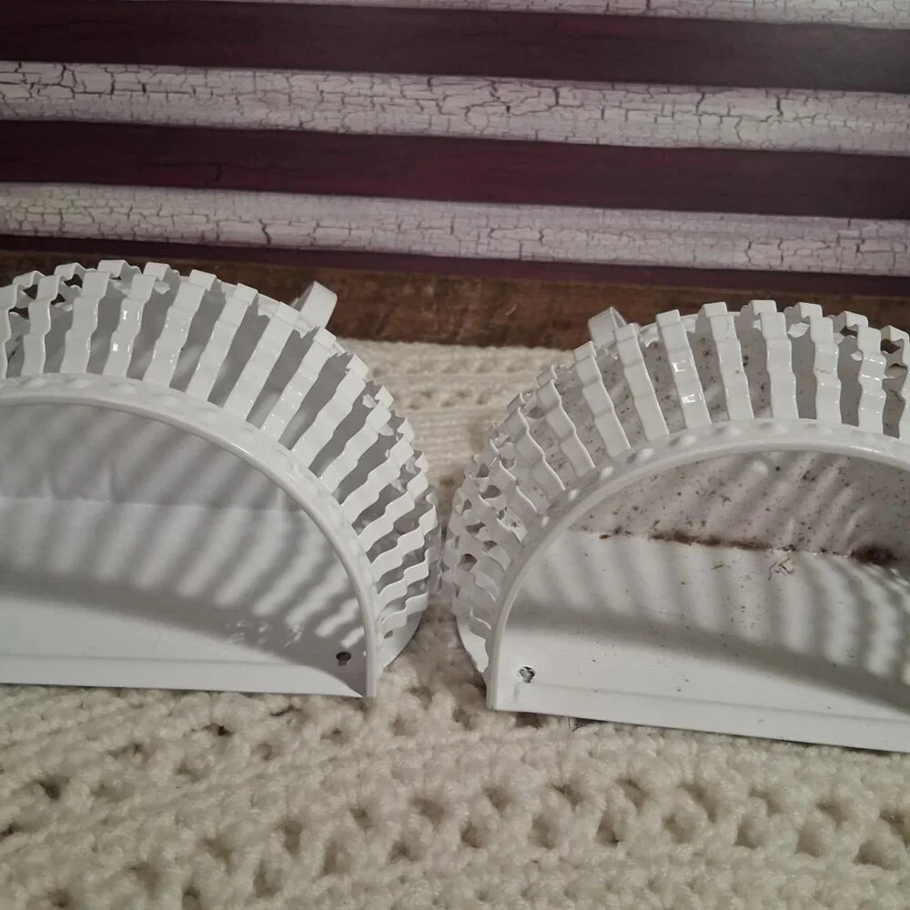 Set Of White Metal Hanging Plant Holders